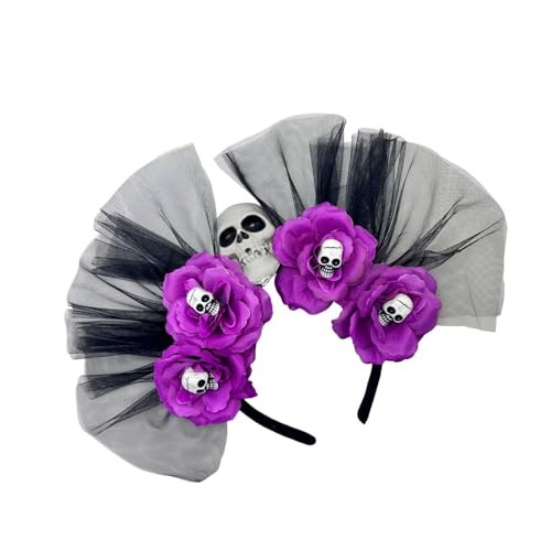 Day of the Deads Haarreif für Halloween, Cincos des Mayoes Party-Kostüm, Rose, Blumenkrone, Mexikaner, Kopfschmuck für Damen und Mädchen, Halloween, Dia De Los Muerto Party-Kostüm Day of the Deads Haarreif für Halloween, Cincos des Mayoes Party-Kostüm, Rose, Blumenkrone, Mexikaner, Kopfschmuck für Damen und Mädchen, Halloween, Dia De Los Muerto Party-Kostüm von Haiki