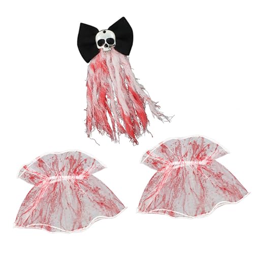 Geisterbraut-Kostüm-Set mit eleganten Haarspangen und Spitzenarmbändern, Manschetten, Cosplay-Zubehör für Halloween, Rollenspiele, Mottoparty, Rollenspiel-Set Geisterbraut-Kostüm-Set mit eleganten Haarspangen und Spitzenarmbändern, Manschetten, Cosplay-Zubehör für Halloween, Rollenspiele, Mottoparty, Rollenspiel-Set von Haiki