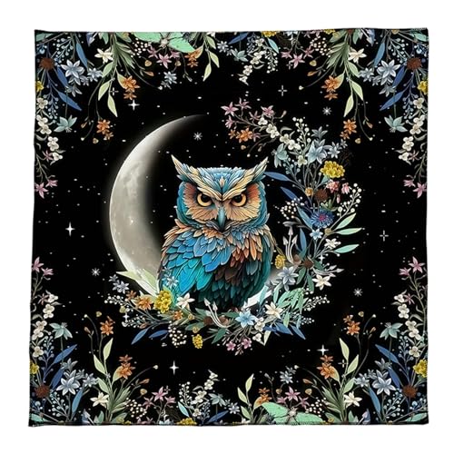 Haiki 1. Sun Moon Owl Tarot Tischdecke Astrologie Deckung Wahrsagend Wandteppich Deck Sun Moon/Eule Tarot Karte Tischdecke Spirituelle Decktuch von Haiki