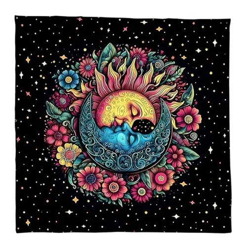 Haiki 1. Sun Moon Owl Tarot Tischdecke Astrologie Deckung Wahrsagend Wandteppich Deck Sun Moon/Eule Tarot Karte Tischdecke Spirituelle Decktuch von Haiki