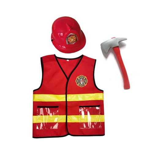 Haiki Feuerwehrmannskostümspielzeugzubehör Feuerwehrmannsrollenspiel Dress Up Set Tun Vor Fireman Outfit Für Kinder Und Kleinkinder Haiki Feuerwehrmannskostümspielzeugzubehör Feuerwehrmannsrollenspiel Dress Up Set Tun Vor Fireman Outfit Für Kinder Und Kleinkinder von Haiki
