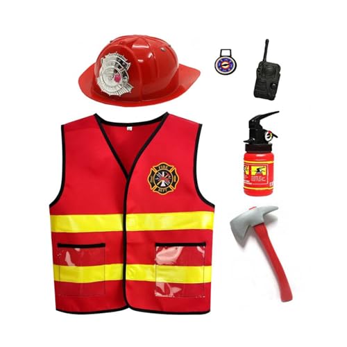 Haiki Feuerwehrmannskostümspielzeugzubehör Feuerwehrmannsrollenspiel Dress Up Set Tun Vor Fireman Outfit Für Kinder Und Kleinkinder Haiki Feuerwehrmannskostümspielzeugzubehör Feuerwehrmannsrollenspiel Dress Up Set Tun Vor Fireman Outfit Für Kinder Und Kleinkinder von Haiki