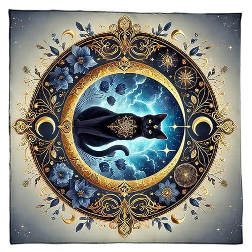 Haiki Katzen Blumenmuster Astrologie Tischdecke Tarots Gottesdienste Altäre Stoff Gottesbrettspiel Accessor von Haiki