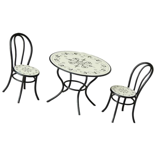 Haiki Realistischer Esstisch Und Stuhl Set Für Gartenszene Tun Um Girls Decor Miniatur Outdoor Puppenmöbel Set Zu Spielen von Haiki