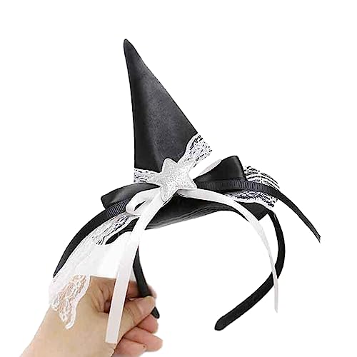 Halloween Hexenhut Stirnband Königin Cosplay Party Kopfbedeckung Haarreifen Cool Hexenhut Stirnband Halloween Dress Up von Haiki