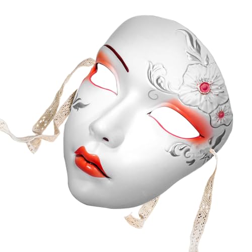 Handbemalte Halloween-Cosplay-Maskerade, Vollgesicht, chinesisch, traditionell, für Frauen, Bühnenspiel, traditionell von Haiki