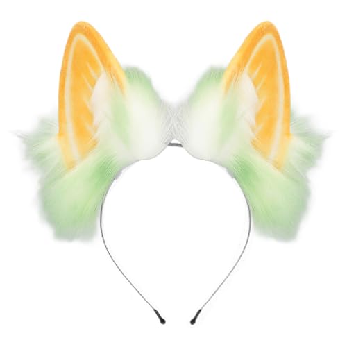 Hasen Ohren Stirnband Kunstpelze Schwanz Ohren Stirnbänder Kurze Hasen Heck Halloween Cosplay Kostüm Bunnies Kostüm von Haiki