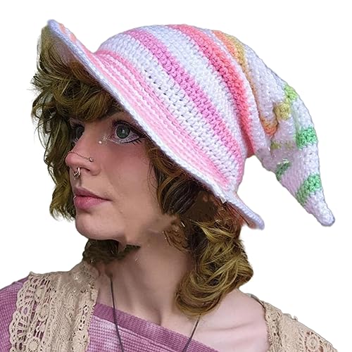 Hexenhut-Kostüm für Damen, Herren, Teenager, für Halloween, Party-Dekorationen, gehäkelter Zauberer Hexenhut-Kostüm für Damen, Herren, Teenager, für Halloween, Party-Dekorationen, gehäkelter Zauberer von Haiki