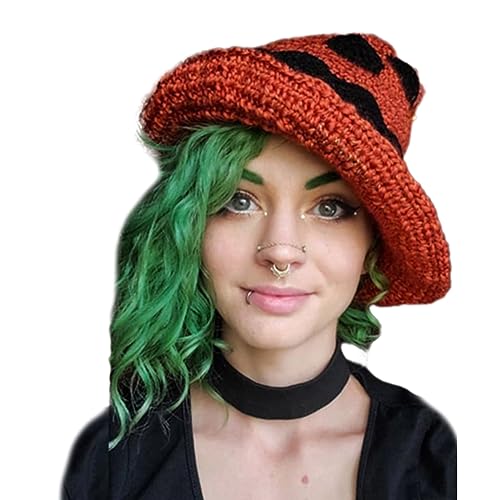 Hexenhut-Kostüm für Damen, Herren, Teenager, für Halloween, Party-Dekorationen, gehäkelter Zauberer Hexenhut-Kostüm für Damen, Herren, Teenager, für Halloween, Party-Dekorationen, gehäkelter Zauberer von Haiki