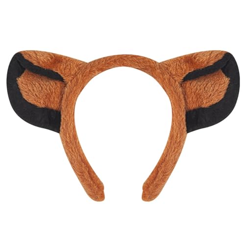 Löwen Cosplay Set Hunde Ohr Hair Hoop Falsche Nase Braune Netzrock Plüsch Schwanz Bowtie Löwen Ohrstirnband Für Halloween von Haiki