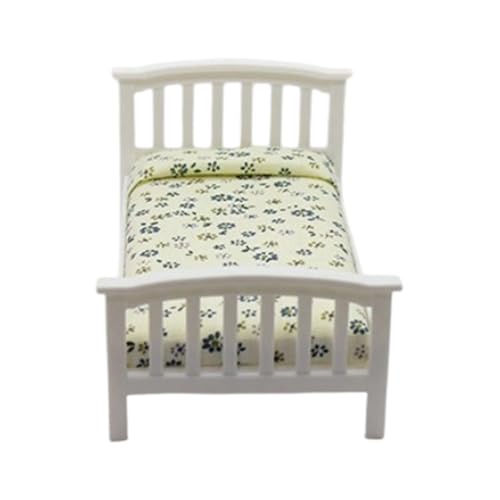 Puppenhaus aus Holz, Einzelbett mit Blumendruck, Matratze für 1:12 Maßstab Handwerksprojekt, Modellszene, Display, Sammlerstück Puppenhaus aus Holz, Einzelbett mit Blumendruck, Matratze für 1:12 Maßstab Handwerksprojekt, Modellszene, Display, Sammlerstück von Haiki