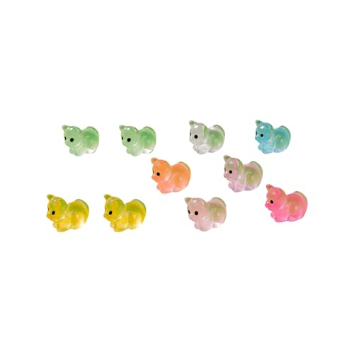 Set mit 10 bunten Miniatur-Mäuse-Figuren aus Kunstharz für kreative Kuchendekoration, Wal, Rinder, Kätzchen, Miniatur-Gartenzubehör Set mit 10 bunten Miniatur-Mäuse-Figuren aus Kunstharz für kreative Kuchendekoration, Wal, Rinder, Kätzchen, Miniatur-Gartenzubehör von Haiki