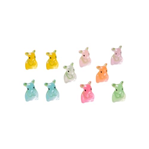 Set mit 10 bunten Miniatur-Mäuse-Figuren aus Kunstharz für kreative Kuchendekoration, Wal, Rinder, Kätzchen, Miniatur-Gartenzubehör Set mit 10 bunten Miniatur-Mäuse-Figuren aus Kunstharz für kreative Kuchendekoration, Wal, Rinder, Kätzchen, Miniatur-Gartenzubehör von Haiki