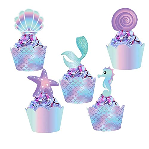 Set mit 20 Cupcake-Toppern und Wrappern, Partyzubehör, Dekorationen für Geburtstagsparty, Babyparty Set mit 20 Cupcake-Toppern und Wrappern, Partyzubehör, Dekorationen für Geburtstagsparty, Babyparty von Haiki