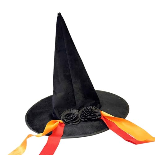 Stoff Hexenhut mit Spitze Spitze Halloween Kostüm Zubehör Kopfbedeckung für Mottopartys und Cosplay Event Hexenkostüm Hut Stoff Hexenhut mit Spitze Spitze Halloween Kostüm Zubehör Kopfbedeckung für Mottopartys und Cosplay Event Hexenkostüm Hut von Haiki