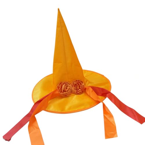 Stoff Hexenhut mit Spitze Spitze Halloween Kostüm Zubehör Kopfbedeckung für Mottopartys und Cosplay Event Hexenkostüm Hut von Haiki