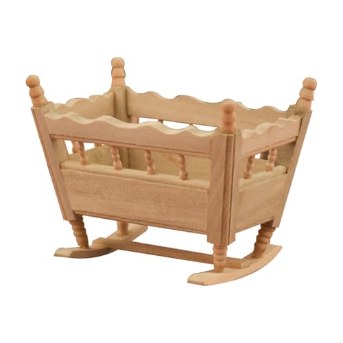 Unbemaltes Holz Baby Cradle Model Figur Spielzeug Für 1/12 Skala Puppenhaus Szene Gebäude Und Kindergartenausstellung Decors Doll House Accessoires Unbemaltes Holz Baby Cradle Model Figur Spielzeug Für 1/12 Skala Puppenhaus Szene Gebäude Und Kindergartenausstellung Decors Doll House Accessoires von Haiki