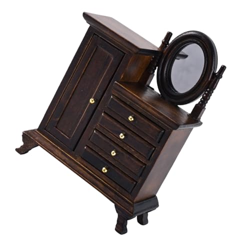 Vintage Schminktisch mit Schubladen Schrank Holz Miniaturmöbel geeignet für Puppenhaus Schlafzimmer Zubehör Vintage Schminktisch mit Schubladen Schrank Holz Miniaturmöbel geeignet für Puppenhaus Schlafzimmer Zubehör von Haiki