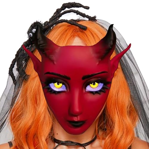 Gesichtsmaske Halloween - Gruselige Halloween Kostüme,Verstellbare bequeme Gesichtsbedeckung als Verkleidungszubehör für Rollenspiel, Karneval, Feiern, Feste, Auftritte, Veranstaltungen und von Hailerio