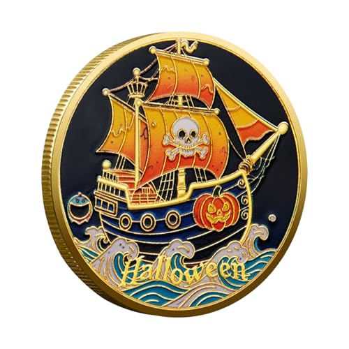 Halloween Gedenkmünze - Halloween Eule Motiv Metall Challenge Coin - Deko Kunst Anzeige Für Fans Männer Frauen Geburtstag Feiertage Party Tisch Karneval von Hailerio