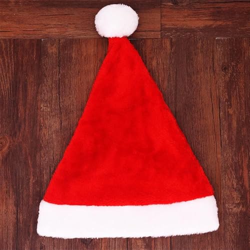 Haione Weihnachtsmütze,Weihnachtsmütze,Plüschmütze,Weihnachtsmütze,solide Kopfbedeckung,Kostüm,Familie,festliche Party für Erwachsene/rot Haione Weihnachtsmütze,Weihnachtsmütze,Plüschmütze,Weihnachtsmütze,solide Kopfbedeckung,Kostüm,Familie,festliche Party für Erwachsene/rot von Haione