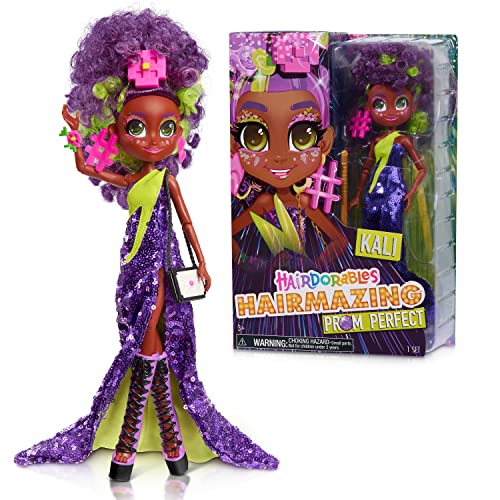 Hairdorables Hairmazing Perfekte Mode Puppe Kayli Schwarz Lila Haar Spielzeug für Kinder ab 3 Jahren Just Play von Hairdorables