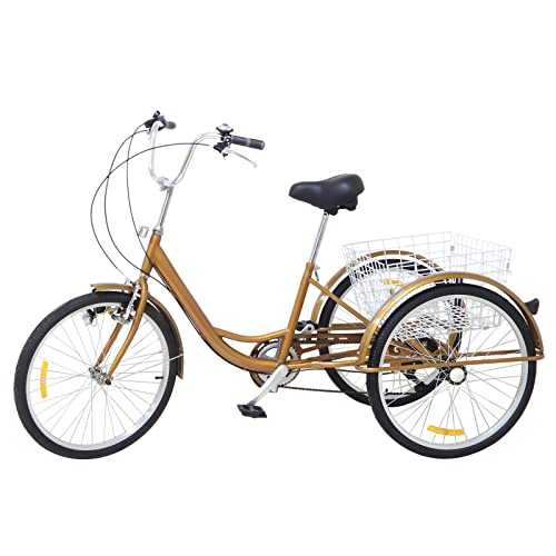 30 Zoll Dreirad für Erwachsene, 6 Gang Dreirad Fahrrad, 3-Rad-Fahrrad mit Einkaufskorb, Verstellbares Design, Belastbarkeit 120kg für Städte Strände Radwege und Alle Arten Von Straßen 30 Zoll Dreirad für Erwachsene, 6 Gang Dreirad Fahrrad, 3-Rad-Fahrrad mit Einkaufskorb, Verstellbares Design, Belastbarkeit 120kg für Städte Strände Radwege und Alle Arten Von Straßen von Haitiahote