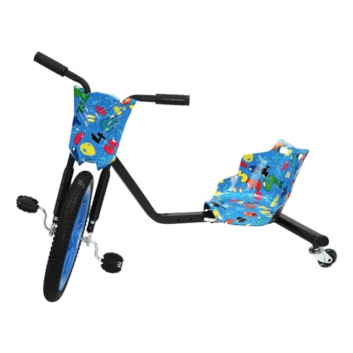 Drift Trike, Drift Kart für Kinder Pedal Go Kart, mit Rutschfesten Gummigriffe 90x68x60 cm 360 Grad Drifter für Jungen und Mädchen (Blaue Nummer) von Haitiahote