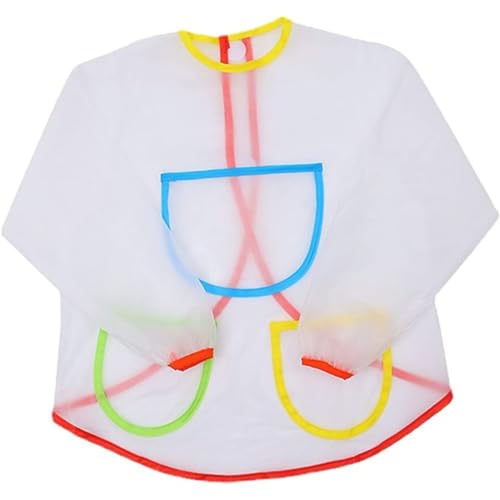 Beschädigung von Handtuch Kids Smock Art Painton Schürze, waschbarer Langarm-Smock mit 3 Tasche, Kinder, die Smock für Jungen Mädchen im Alter von 3-6 Spielzeugzubehör Essen von Hajimia