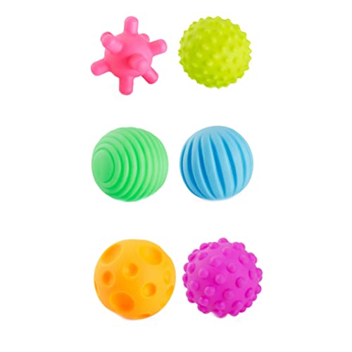 Fangen Sie den Ball Baby Sensory Bälle 6 PCs Baby Handfang Massagebällchen mit BB Sound Bunte Griffbälle für Kinder Baby von Hajimia