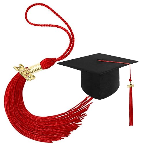 Hajimia 5pcs 2023 Abschlussquitel Polyester Quasten -Zauber für Abschlusskapitationsabschlussquitel 2023 für Graduiertenhüte Rote Quasten von Hajimia