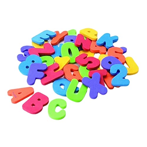 Hajimia Badezimmer Alphabetspielzeug Badespielzeug ungiftige Schaumbuchstaben Zahlen Bildungsalphabet Zählspielzeug für Baby 36pcs von Hajimia