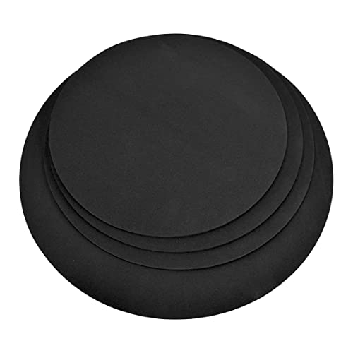 Hajimia Drum Mute Pads Fünf Trommeln DREI Becken Jazz Drum Mute Pad Drumming Gummi -Praxis -Pad Set 4 -Piece Set Black Drum Stummschalter Pads von Hajimia