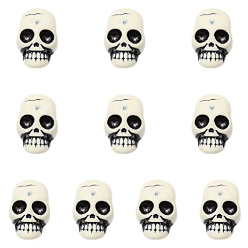 Halloween Mini -Schädel gefälschter Kopf Skelettmodell Ornament Simulation Harz Schädel Prop 10pcs Home Dekoration Zubehör von Hajimia