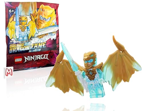 Lego NINJAGO Crystalized Minifigure - Zane (Golden Dragon) with Wings and Sword von Hakdsy