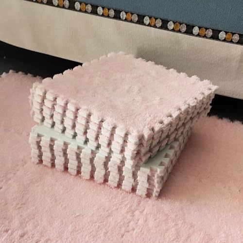 Haklein Plüschschaum-Bodenmatte, DIY-Puzzle-Schaumstoff-Bodenteppich, 30 x 30 x 1 cm, weiche Spielmatten, Schlafzimmer, Krabbelmatten, rutschfest, ineinandergreifend, 10 Stück, Rosa Haklein Plüschschaum-Bodenmatte, DIY-Puzzle-Schaumstoff-Bodenteppich, 30 x 30 x 1 cm, weiche Spielmatten, Schlafzimmer, Krabbelmatten, rutschfest, ineinandergreifend, 10 Stück, Rosa von Haklein