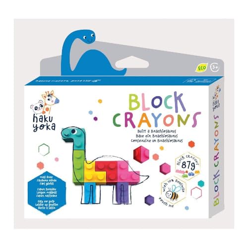 Haku Yoka 6303091 Block Wachsmalkreiden-Set, Brachiosaurus, Wachsmalsteine in kräftigen Farben, Wachmalstifte in Klemmbaustein-Form, ohne Abfärben, für Kinder ab 3 Jahren Haku Yoka 6303091 Block Wachsmalkreiden-Set, Brachiosaurus, Wachsmalsteine in kräftigen Farben, Wachmalstifte in Klemmbaustein-Form, ohne Abfärben, für Kinder ab 3 Jahren von Haku Yoka