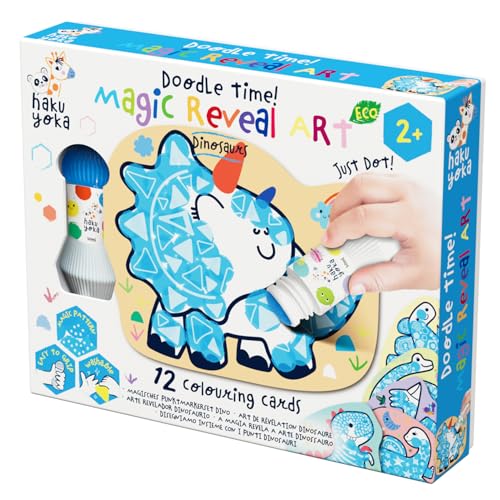 Haku Yoka Magic Dot Marker Art Set, 12 Dinosaurier-Themenkarten mit versteckten Mustern, Kinder kreatives Aktivitätsset, waschbar, ideal für Kleinkinder ab 2 Jahren Haku Yoka Magic Dot Marker Art Set, 12 Dinosaurier-Themenkarten mit versteckten Mustern, Kinder kreatives Aktivitätsset, waschbar, ideal für Kleinkinder ab 2 Jahren von Haku Yoka