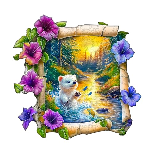 Holzpuzzle Erwachsene Waldbär- 245 Teile Holzpuzzle Geschenkbox, Wanddekoration (Erwachsene/Kinder) von Hakumata