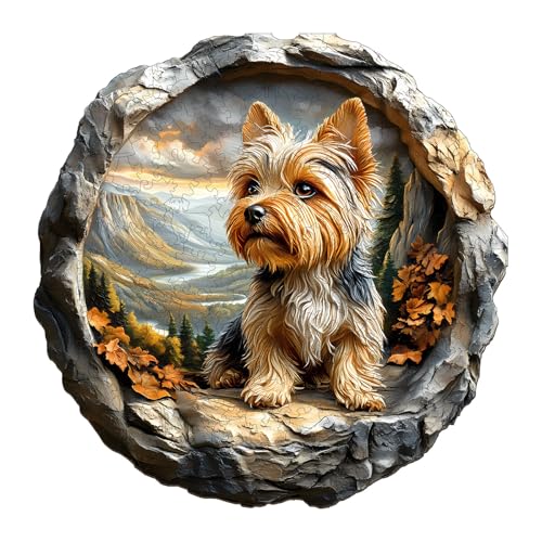 Holzpuzzle Erwachsene und Kinder, 3D Yorkshire Kreisförmige Einzigartige Puzzle, Holz Puzzle Erwachsene Mit Geschenkbox Aus Holz (L-300 Stück) von Hakumata