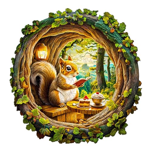 Holzpuzzle Erwachsene und Kinder, 3D Squirrel in The cave-1 Kreisförmige Einzigartige Puzzle, Holz Puzzle Erwachsene Mit Geschenkbox Aus Holz (M-200 Stück) Holzpuzzle Erwachsene und Kinder, 3D Squirrel in The cave-1 Kreisförmige Einzigartige Puzzle, Holz Puzzle Erwachsene Mit Geschenkbox Aus Holz (M-200 Stück) von Hakumata