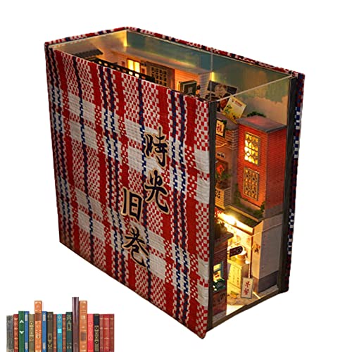 2 Stück Holz-Puzzle-Buchstützen, 3D-Puzzle-Buch mit transparentem Staubschutz, Retro-Holzbuch-Puzzle, LED, elegantes Bauset für Heimdekoration, Kinder ab 14 Jahren Halatua von Halatua