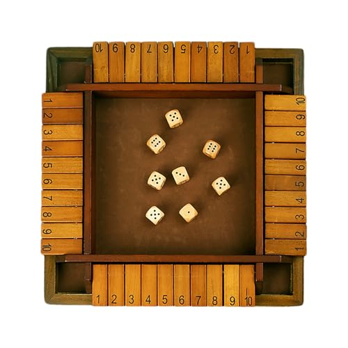 Halatua Shut The Box-Spiel | Mathe-Spiele aus Holz - Strategiespiel für Kinder und Erwachsene, Familie, Klassenzimmer, Zuhause, Party oder Kneipe, Barspiele, Tischspiele, 2–4 Spieler von Halatua