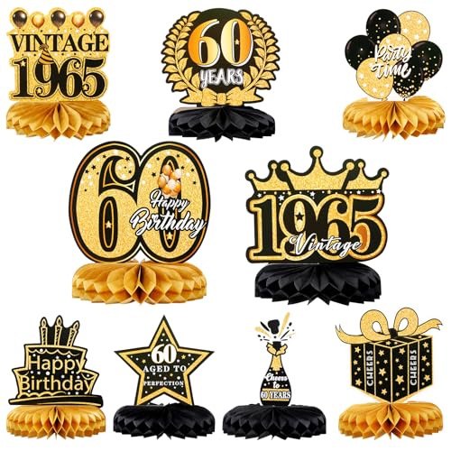 Halinuia 9 Stück 60. Geburtstag, Schwarz und Gold, Wabenstruktur, Tischdekoration, 60. Halinuia 9 Stück 60. Geburtstag, Schwarz und Gold, Wabenstruktur, Tischdekoration, 60. von Halinuia