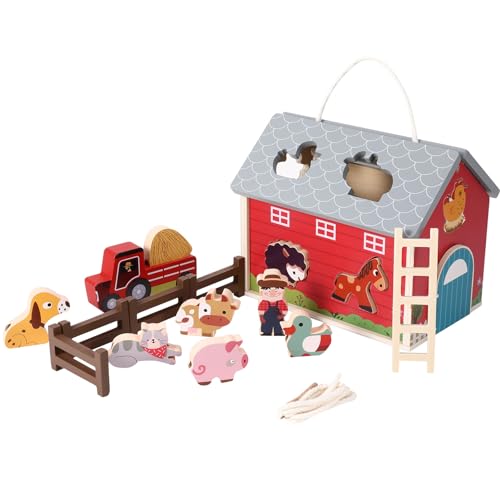 Halinuia Holz Steckhaus, Holzspielzeug ab 1 2 3 Jahr, Steckspiel für Tierformen, Motorikspielzeug für Kinder ab 1 Jahr, Lernspielzeug Geschenk für Babys Kleinkind von Halinuia