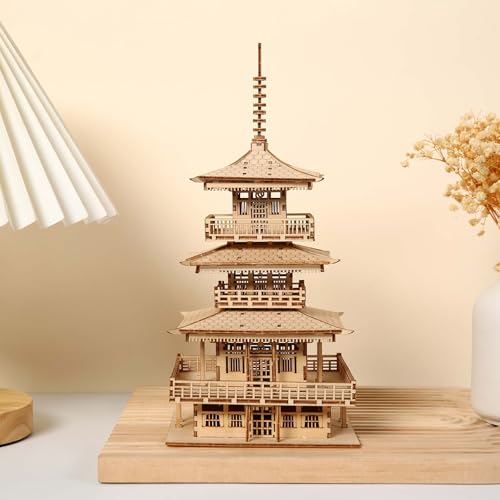 Hallisun 3D Holzpuzzle für Erwachsene, vierstöckiger Pagoden Modellbausatz Holz, Selbstmontage Modellbausatz für japanische Tempel, DIY 3D Puzzle Pavillons Bauen Basteln Geburtstagsgeschenk 196 Teile Hallisun 3D Holzpuzzle für Erwachsene, vierstöckiger Pagoden Modellbausatz Holz, Selbstmontage Modellbausatz für japanische Tempel, DIY 3D Puzzle Pavillons Bauen Basteln Geburtstagsgeschenk 196 Teile von Hallisun
