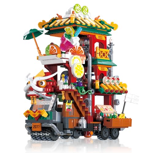 Hallisun City Bausteine Set, Eisgetränkeladen LKW Mini Steinmodellbausatz, Straßenlandschaft, kreative Architektur Baustein Set, Geschenk für Kinder, Teenager ab 8 Jahren, Lernspielzeug (1420 Teile) Hallisun City Bausteine Set, Eisgetränkeladen LKW Mini Steinmodellbausatz, Straßenlandschaft, kreative Architektur Baustein Set, Geschenk für Kinder, Teenager ab 8 Jahren, Lernspielzeug (1420 Teile) von Hallisun