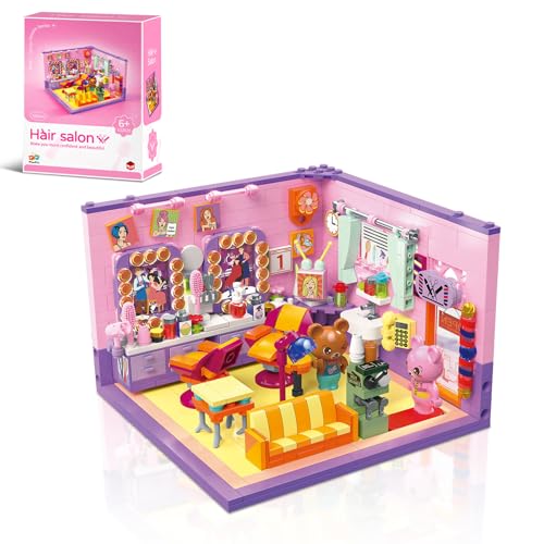 Hallisun Friends Haus Baustein, Friseursalon Laden Mini Block Modellbausatz, DIY Friseurladen Straßenansicht Konstruktions Spielzeug, Geschenkidee für Kinder Jungen und Mädchen ab 6 Jahren 583 Stück Hallisun Friends Haus Baustein, Friseursalon Laden Mini Block Modellbausatz, DIY Friseurladen Straßenansicht Konstruktions Spielzeug, Geschenkidee für Kinder Jungen und Mädchen ab 6 Jahren 583 Stück von Hallisun