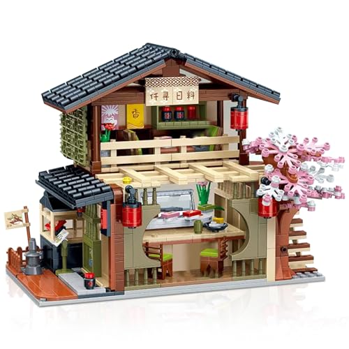 Hallisun Street View Sushi Laden Bausteine, japanischer Sushi Hausbau in normaler Größe, DIY Sushi Laden Simulationsarchitektur Spielzeugbausatz für Erwachsene und Kinder ab 8 Jahren, 763 Teile Hallisun Street View Sushi Laden Bausteine, japanischer Sushi Hausbau in normaler Größe, DIY Sushi Laden Simulationsarchitektur Spielzeugbausatz für Erwachsene und Kinder ab 8 Jahren, 763 Teile von Hallisun