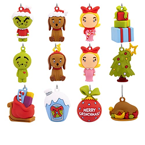 Hallmark Dr. Seuss's How The Grinch Stole Christmas! Miniatur-Countdown-Kalender, Papierbaum mit 3,8 cm Mini-Ornamenten, bruchsicher, 13 Stück von Hallmark